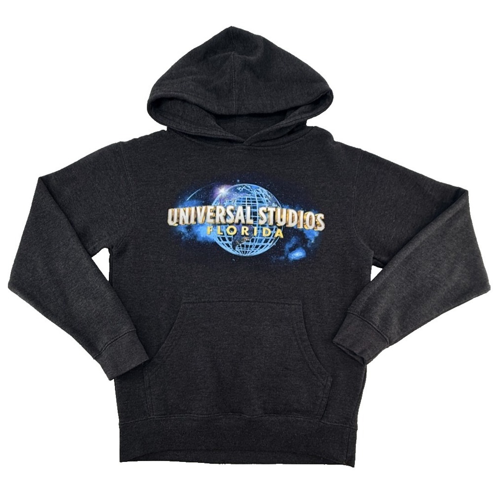 Universal Studios Florida Hoodie Youth Black Graphic Pullover Sweatshirt